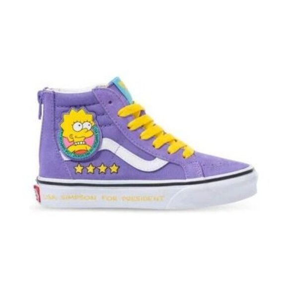 Vans x The Simpsons Kids Sk8 Hi Zip Lisa 4 Prez, Size 8.5 - Picture 1 of 8